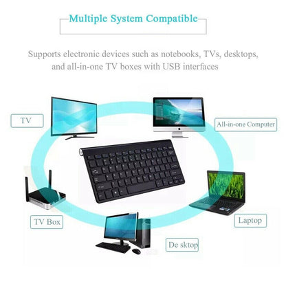 Mini Wireless Keyboard and Mouse Set Waterproof 2.4G for Mac Apple PC Computer