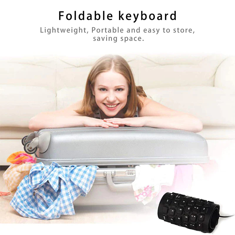 Waterproof Silicone Keyboard Foldable Flexible USB Dustproof Dirtproof Full Size