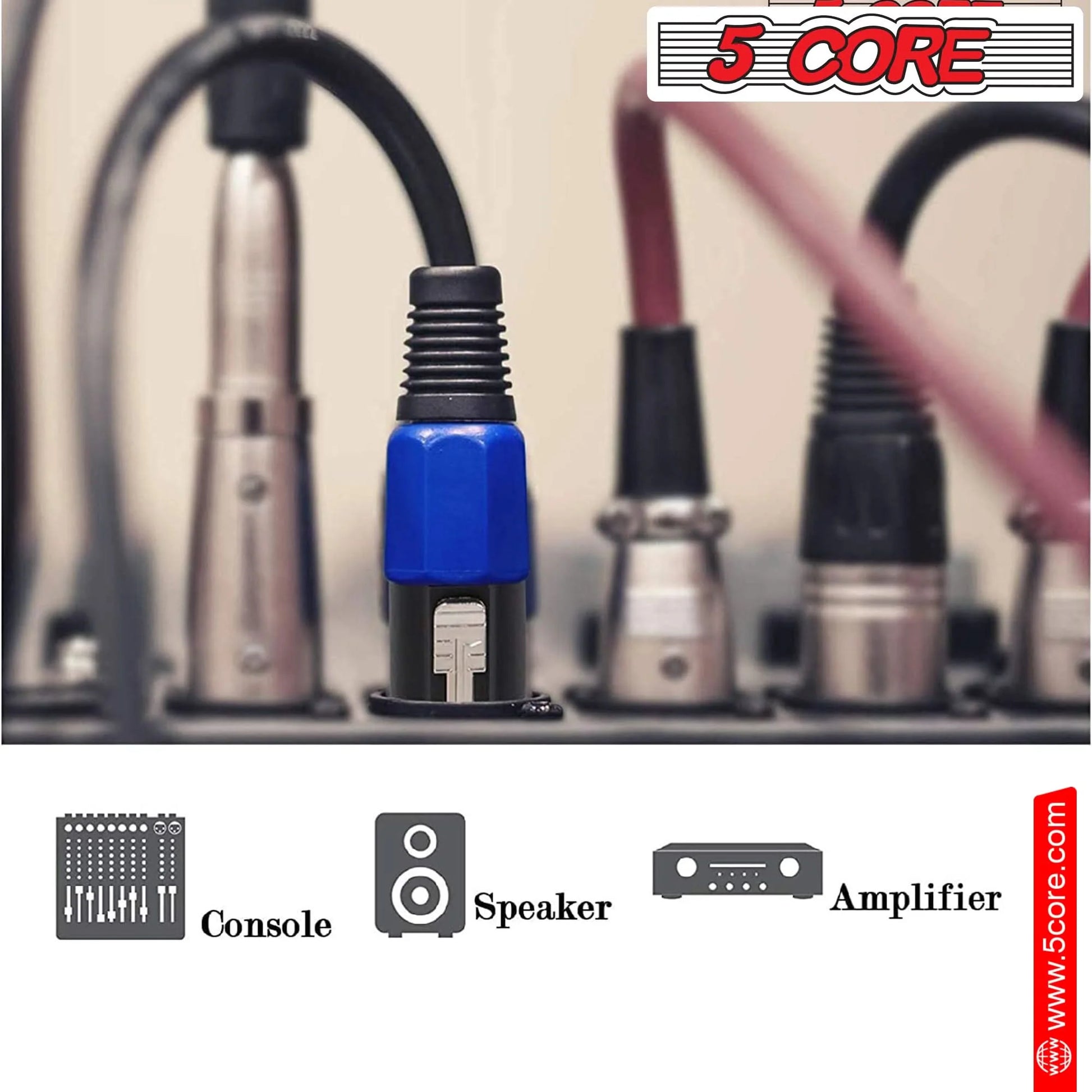 5Core Speakon Adapter High Quality Audio Jack Male Audio Pin Speaker Adapter Connector