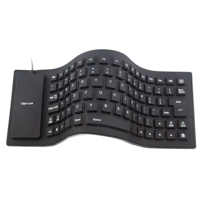 Waterproof Silicone Keyboard Foldable Flexible USB Dustproof Dirtproof Full Size