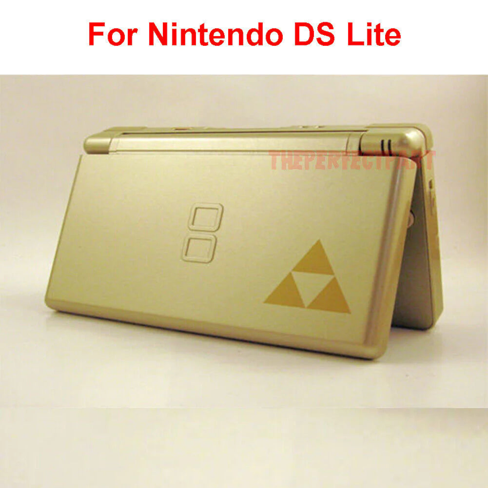 Replacement Housing for Nintendo DS Lite Glass Lens Shell Gold Zelda Triforce