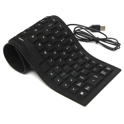 Waterproof Silicone Keyboard Foldable Flexible USB Dustproof Dirtproof Full Size